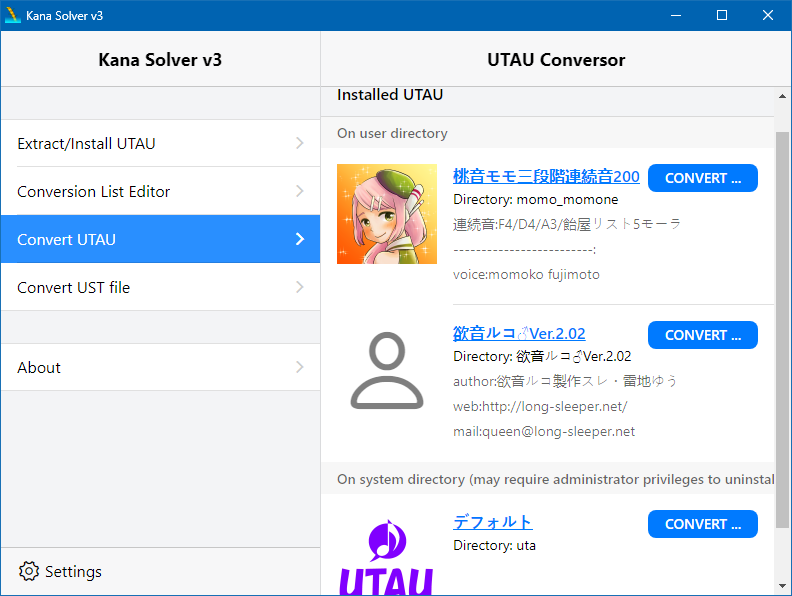 Convert any utau voicebank